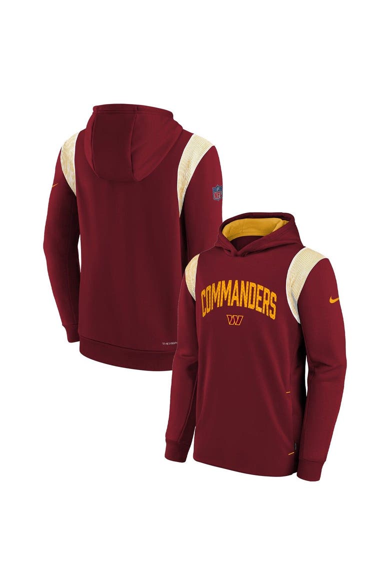Youth Nike Burgundy Washington Commanders Sideline Fleece Performance Pullover Hoodie, Main, color, Burgundy