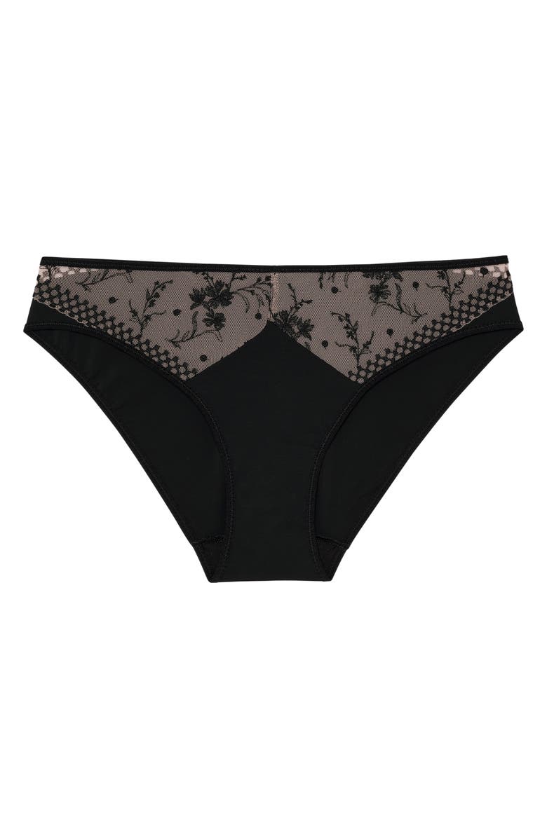 PASSIONATA Suzy Embroidered Briefs, Alternate, color, Golden Beige/ Black