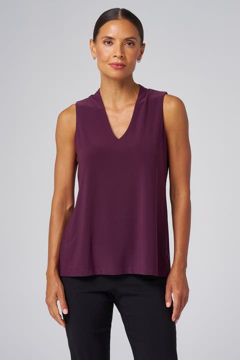 Luxe Stretch V-Neck Sleeveless Shell