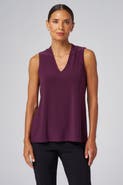 Franne Golde Luxe Stretch V-Neck Sleeveless Shell