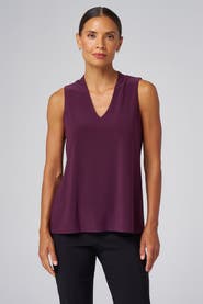Franne Golde Luxe Stretch V-Neck Sleeveless Shell