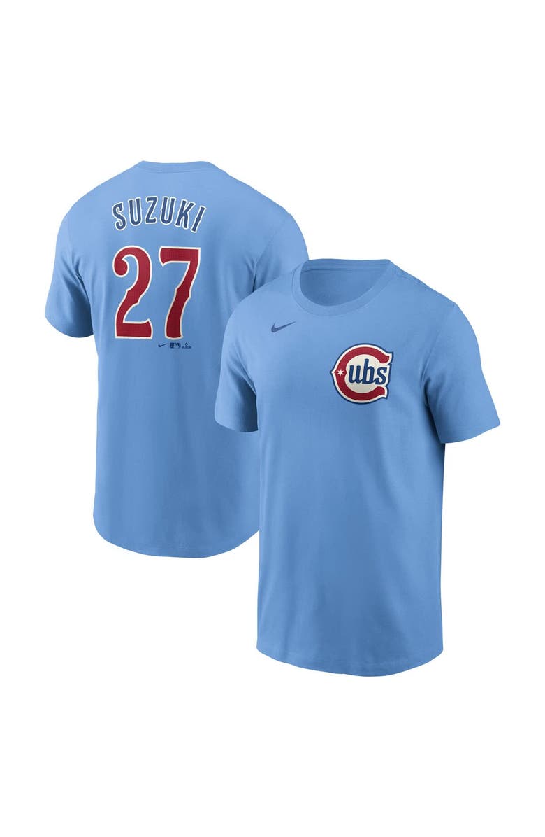 Nike Men's Nike Seiya Suzuki Baby Blue Chicago Cubs Fuse Name & Number T-Shirt, Main, color, Light Blue
