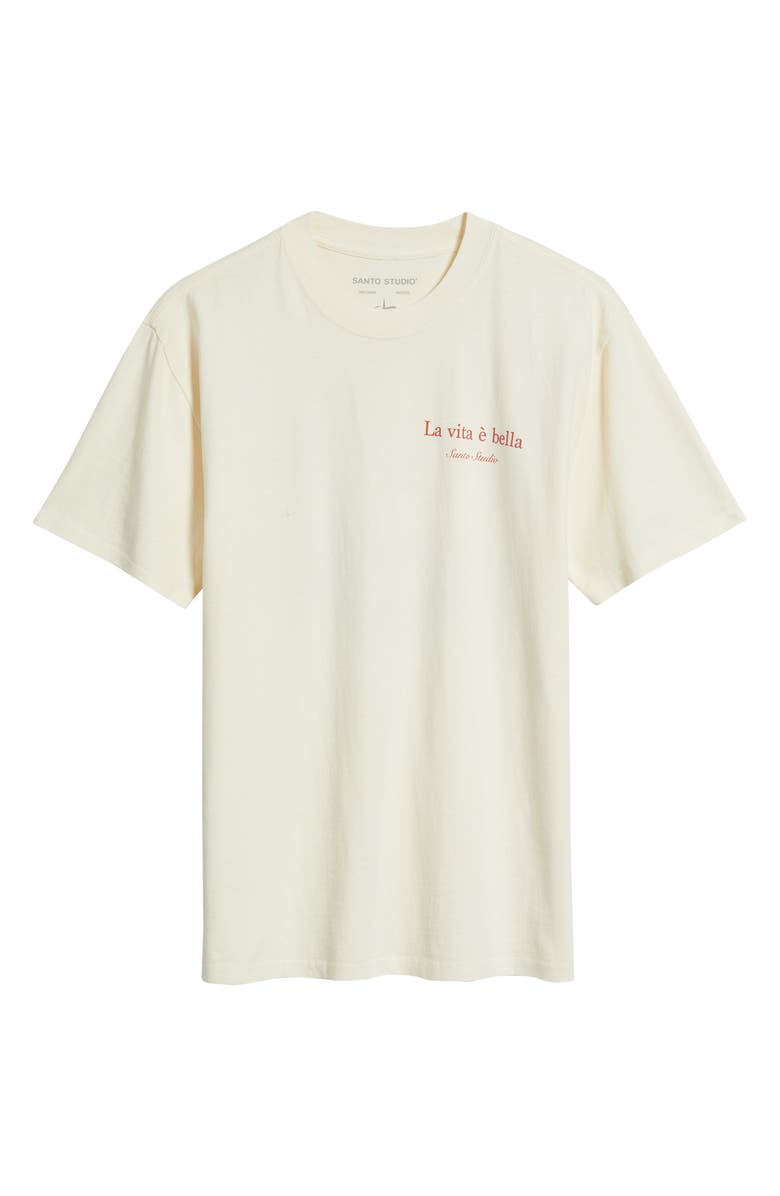 SANTO STUDIO Vita Drappo Cotton Graphic T-Shirt, Alternate, color, Off White