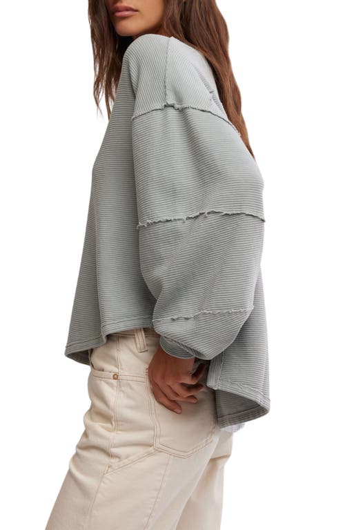 Free People Eclipse Oversize Long Sleeve Tee In Cold Winter In Gray