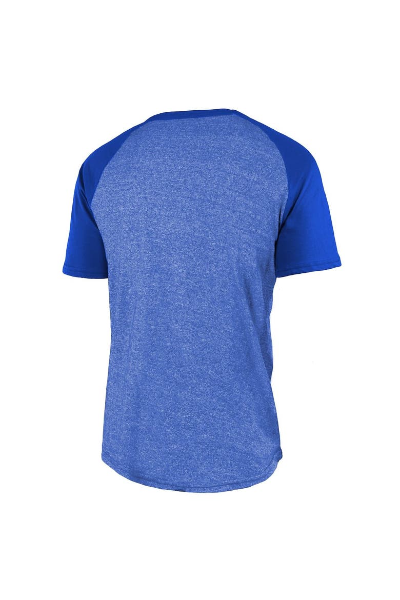 Men's Majestic Threads Royal Los Angeles Rams 2-Time Super Bowl Champions Tri-Blend Raglan T-Shirt, Alternate, color, Royal
