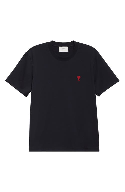 Ami Alexandre Mattiussi Ami Paris Ami De Coeur Black Oversize T Shirt In Black/001