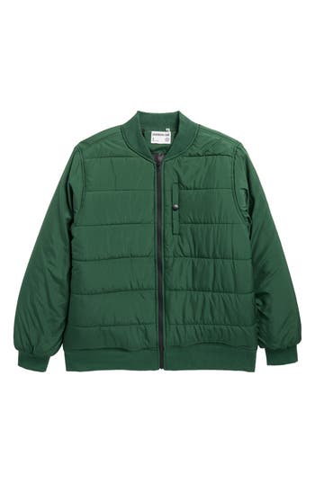 Sovereign Code Kids' Ease Quilted Bomber Jacket In Green