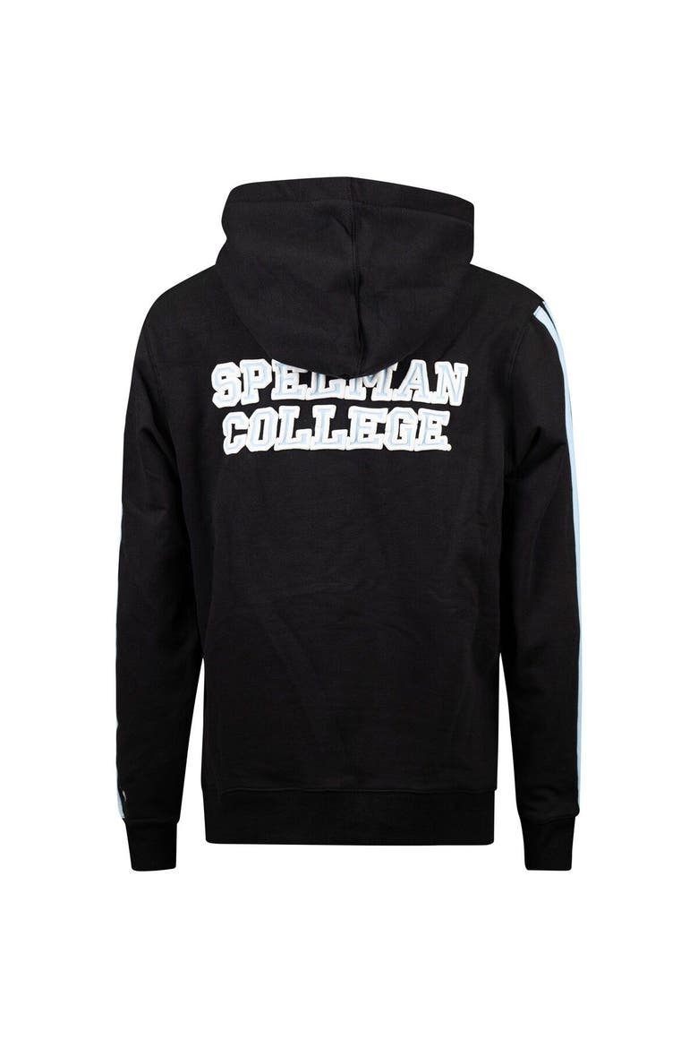 Men's FISLL Black Spelman College Jaguars Oversized Stripes Pullover Hoodie, Alternate, color, Black