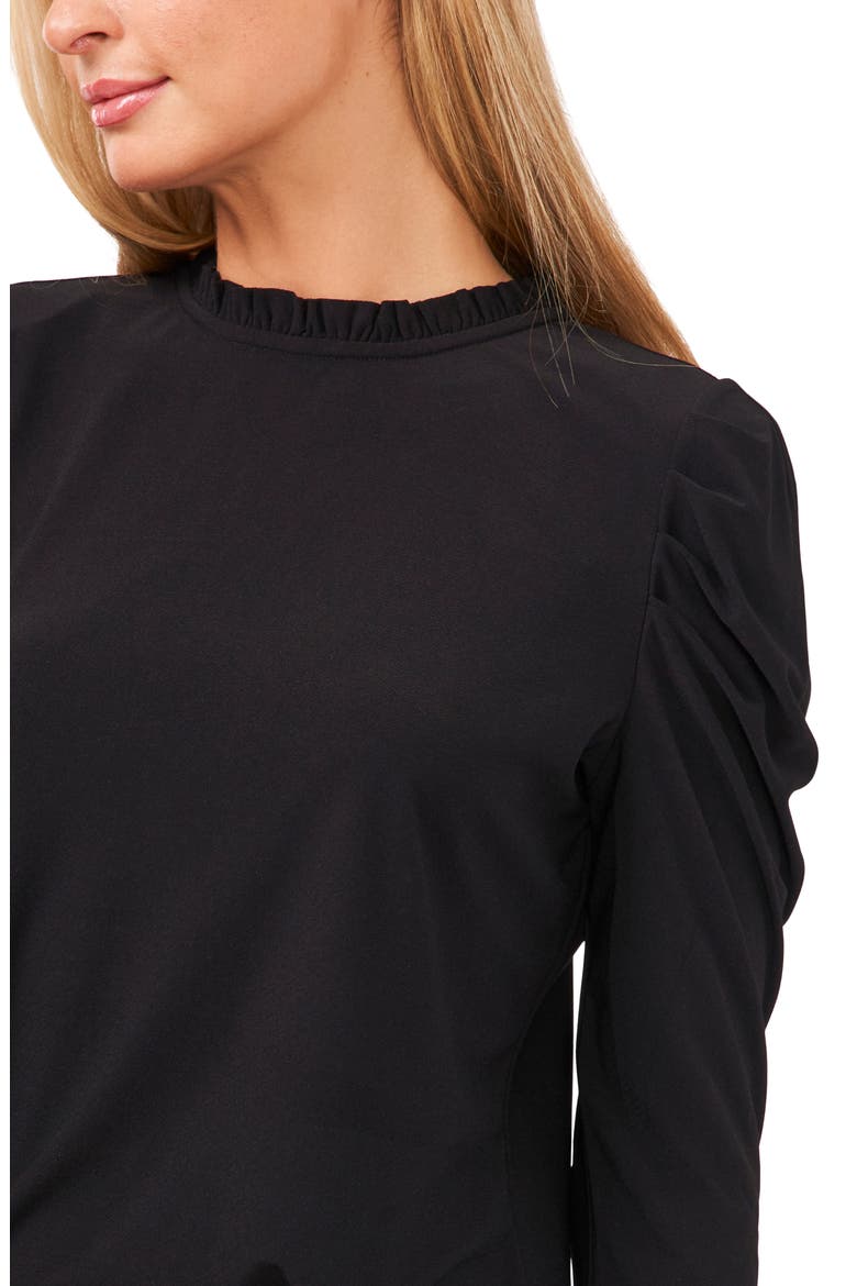 Ruffle Detail Knit Top, Alternate, color, RICH BLACK
