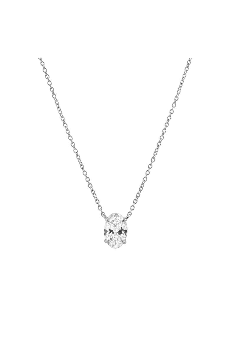 Oval Obsession 14K Gold Lab Grown Diamond Necklace - 1.50 ct, Main, color, 14K White Gold