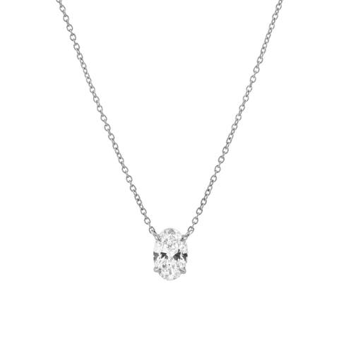 Oval Obsession 14K Gold Lab Grown Diamond Necklace - 0.75 ct
