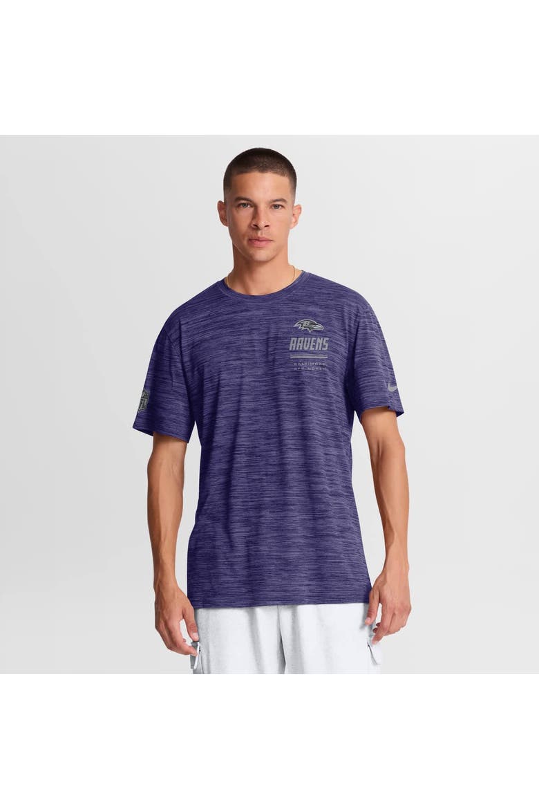 Men's Nike Purple Baltimore Ravens Sideline Double Covered Dri-FIT Velocity T-Shirt, Main, color, Purple