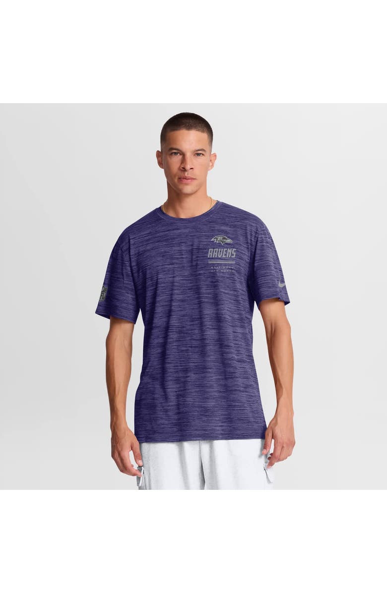 Nike Men's Nike Purple Baltimore Ravens Sideline Double Covered Dri-FIT Velocity T-Shirt, Main, color, Purple