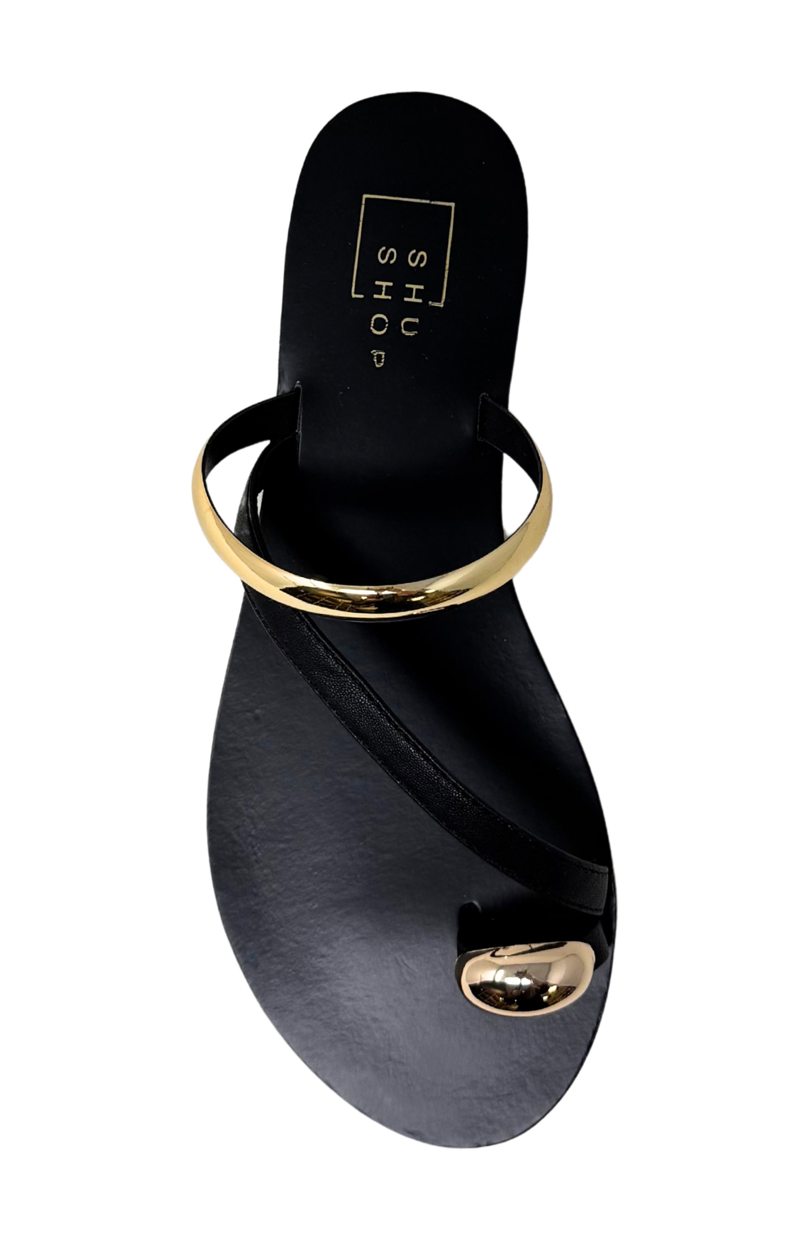 SHUSHOP Brenda Slide Sandal, Alternate, color, Black