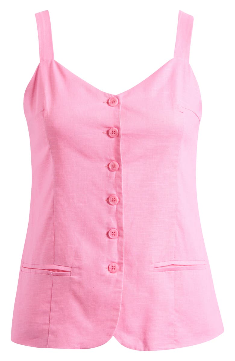 Petal & Pup Laurent Cotton & Linen Button-Up Top, Alternate, color, Pink