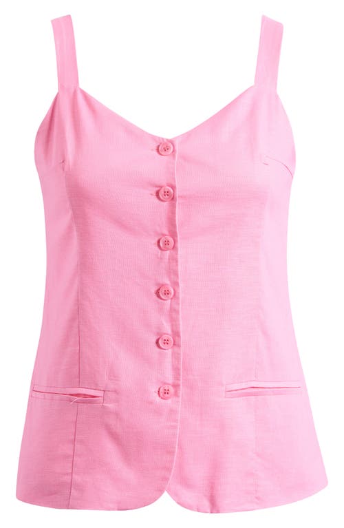 Petal And Pup Petal & Pup Laurent Cotton & Linen Button-up Top In Pink