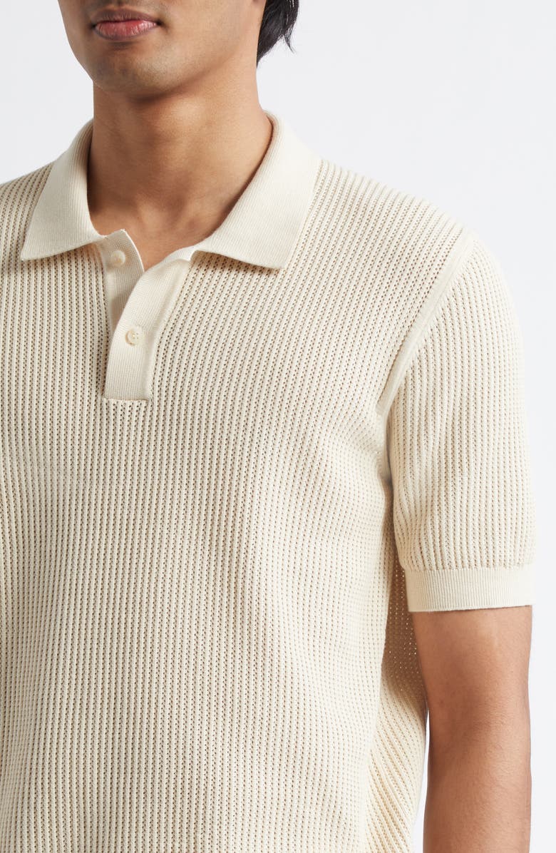 Sunspel Mesh Stitch Polo Sweater, Alternate, color,