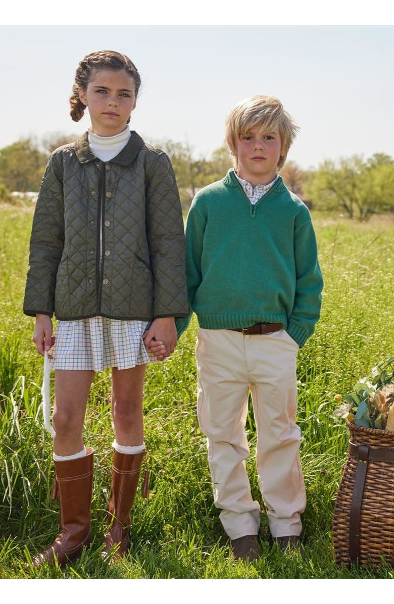 Little English Kids' Quarter Zip Sweater, Alternate, color, Hunter Green