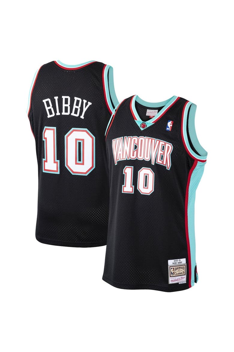 Men's Mitchell & Ness Mike Bibby Black Vancouver Grizzlies 2000/01 Hardwood Classics Swingman Jersey, Main, color, Black