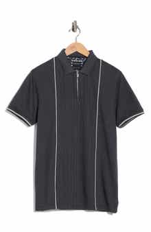 DENIM AND FLOWER Textured Zip Polo