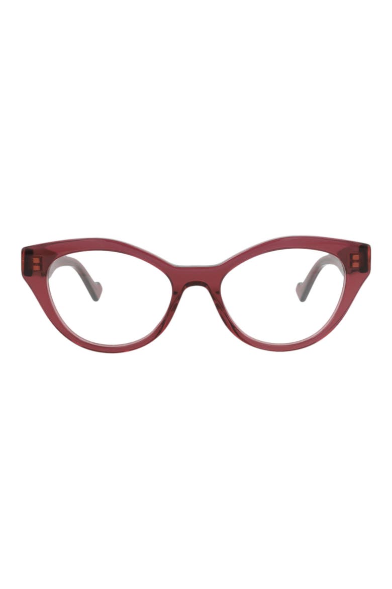 51mm Cat Eye Optical Glasses, Main, color, BURGUNDY BURGUNDY TRANSPARENT