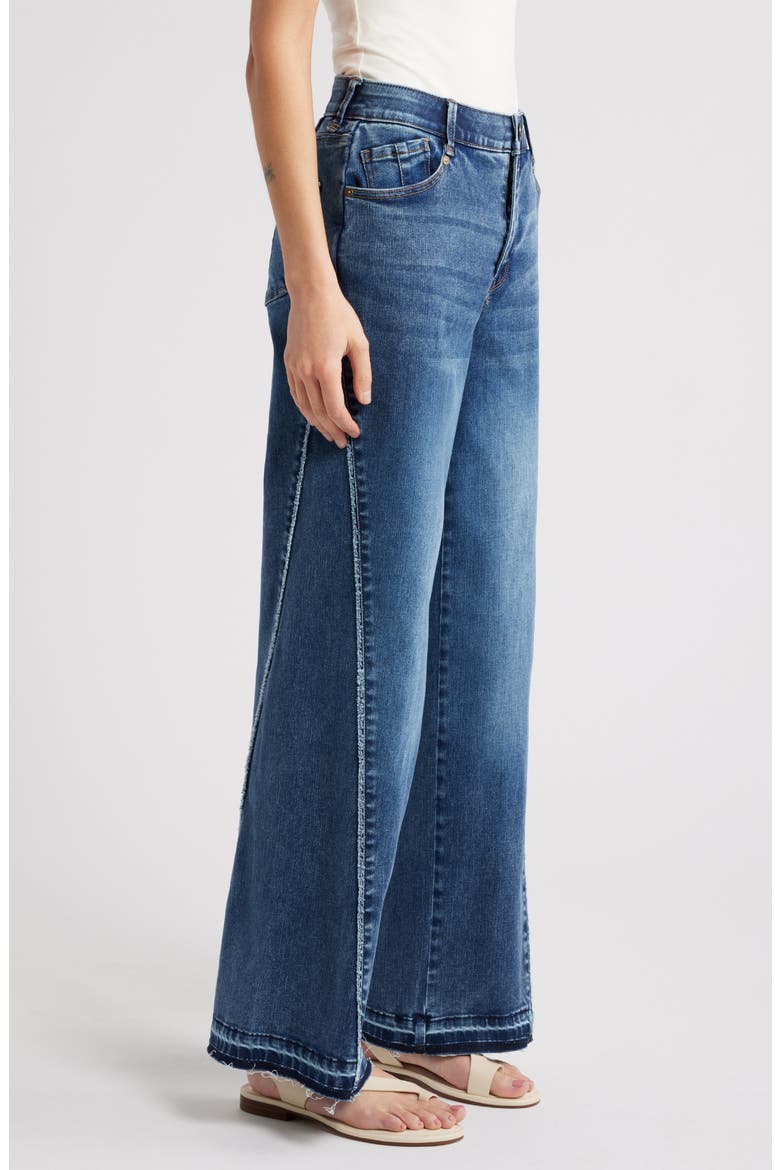 Skyrise Inset High Waist Wide Leg Jeans, Alternate, color, MID BLUE