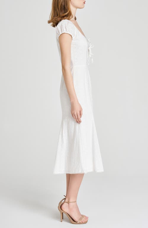 Wayf Cara Cotton Eyelet Midi Dress