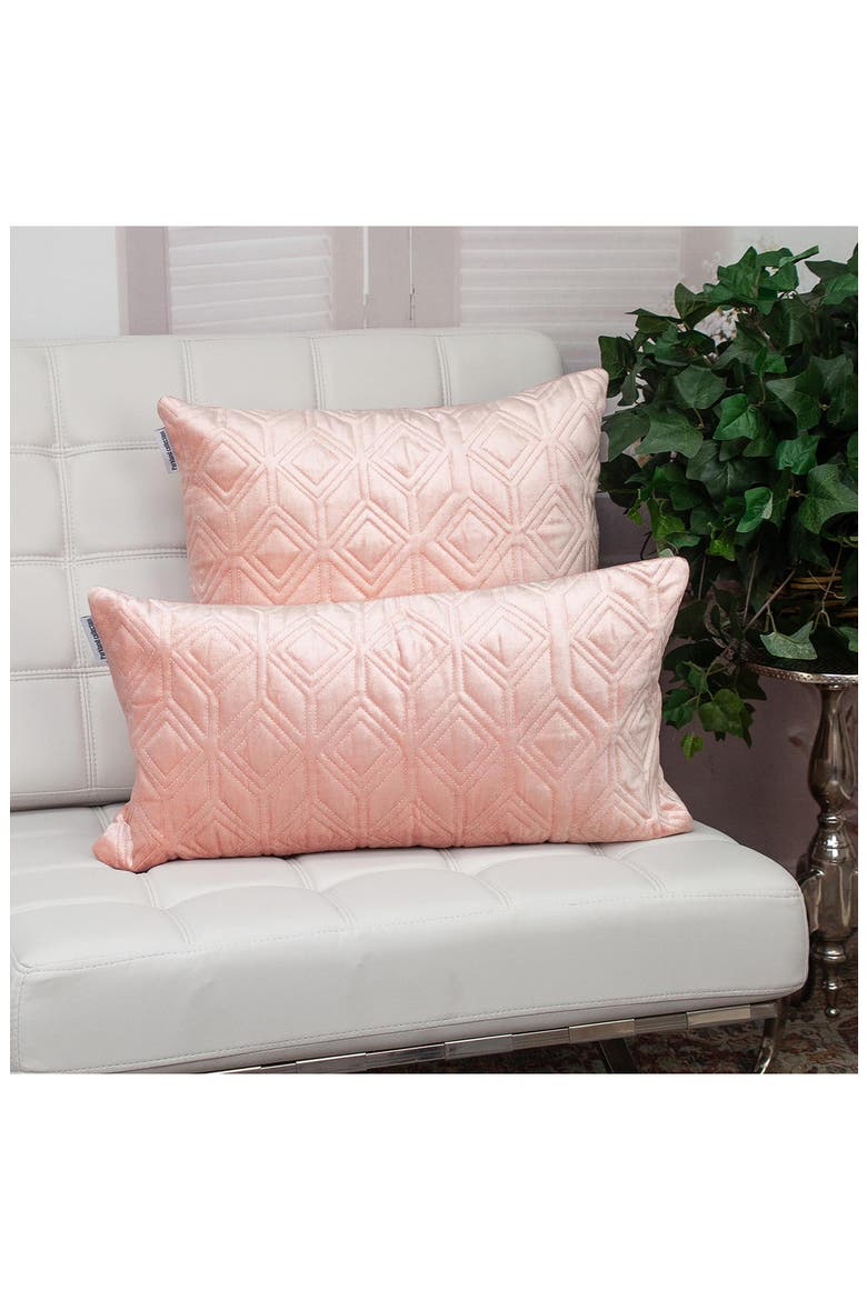 Tufted Velvet Oblong Throw Pillow, Alternate, color, PINK