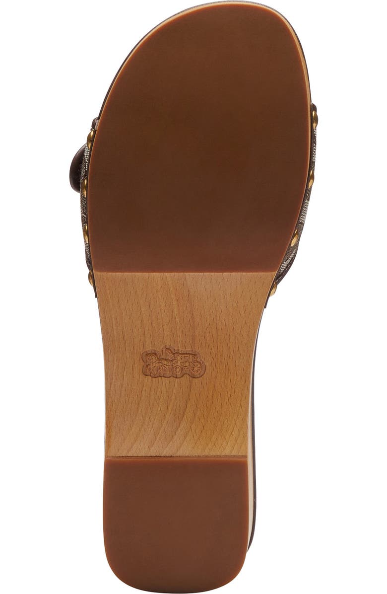 COACH Margot Signature Jacquard Slide Sandal, Alternate, color, Oak/ Maple
