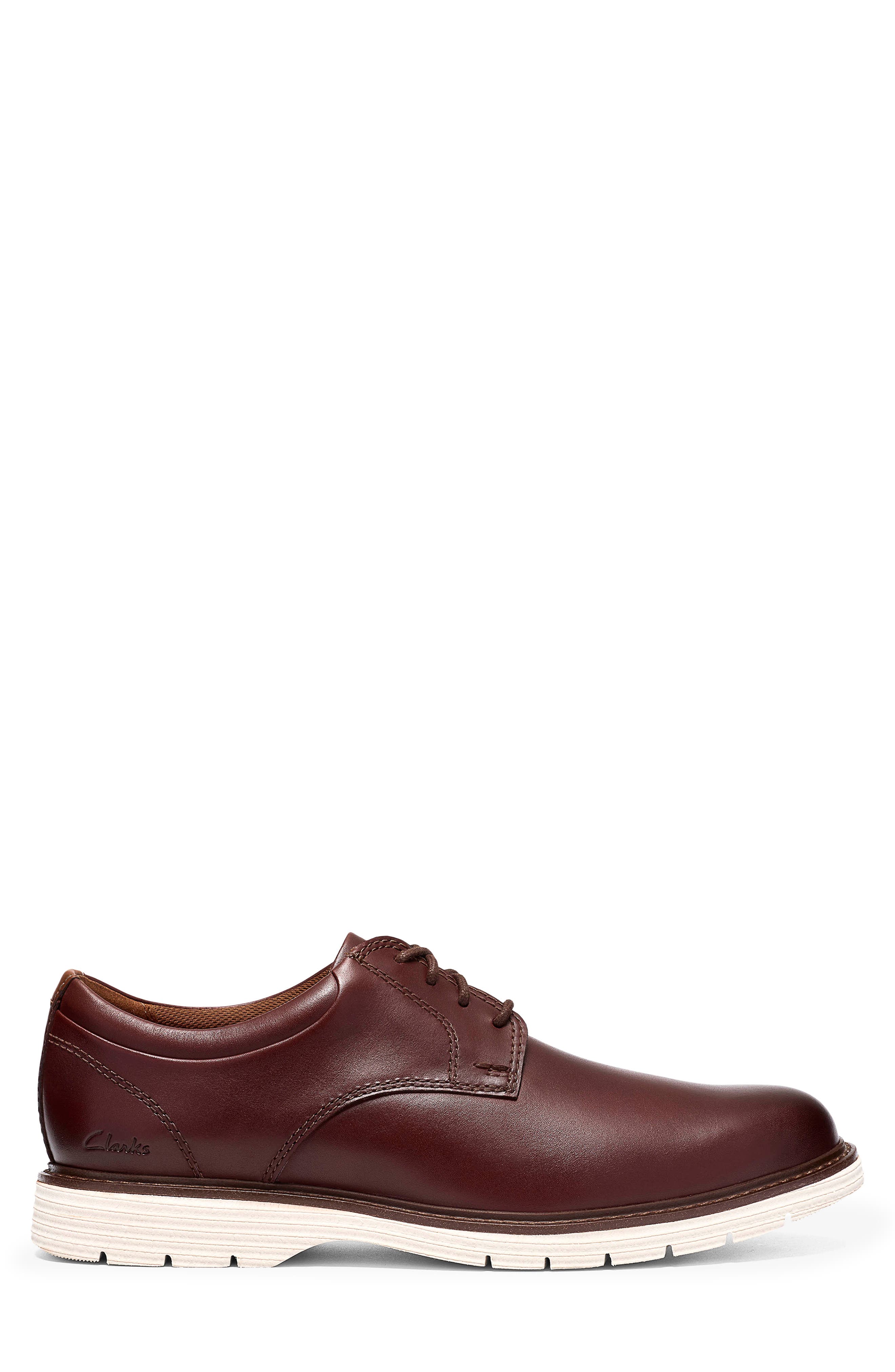 Baystone Plain Toe Leather Derby, Alternate, color, DARK TAN LEA