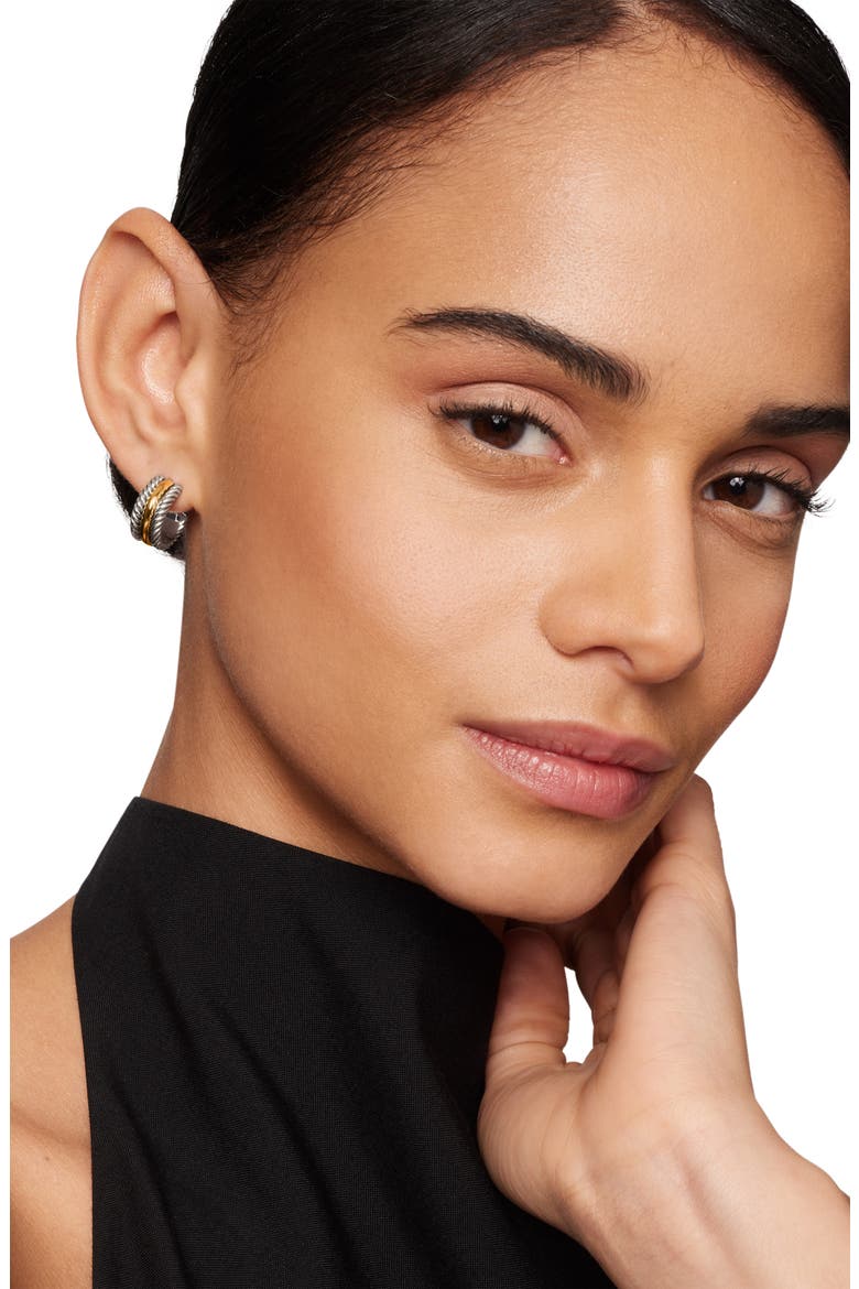 'Cable Classics' Hoop Earrings with Gold, Alternate, color, TWO TONE