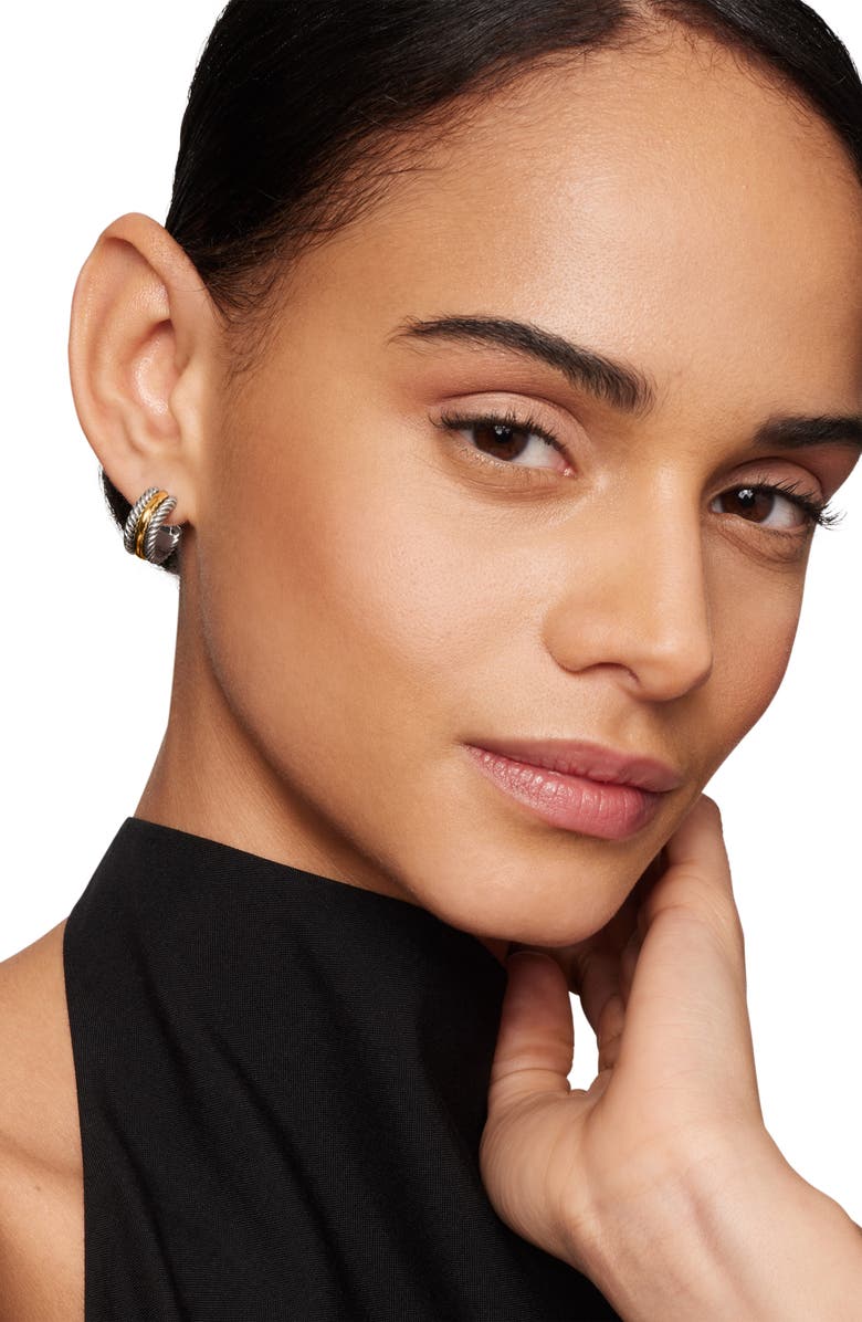 David Yurman 'Cable Classics' Hoop Earrings with Gold, Alternate, color, Two Tone