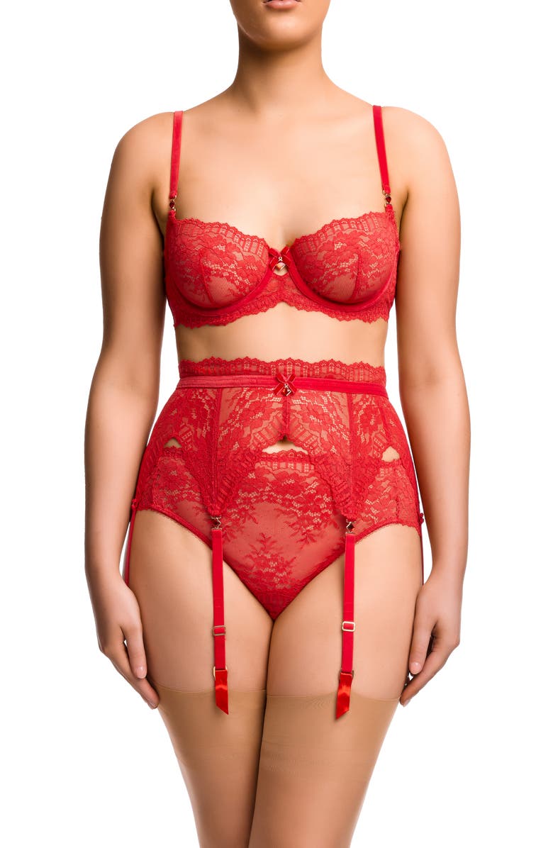 Dita Von Teese Floradora Underwire Balconette Bra, Alternate, color, 