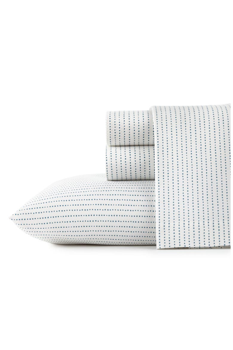 Radius 200 Thread Count Cotton Percale Sheet Set, Main, color, NAVY