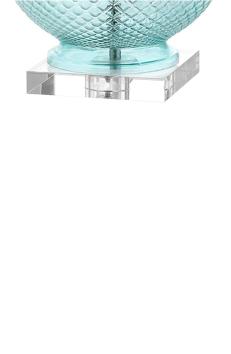 JONATHAN Y Estelle 26" Glass and Crystal LED Table Lamp, Aqua, Alternate, color, Aqua/Clear
