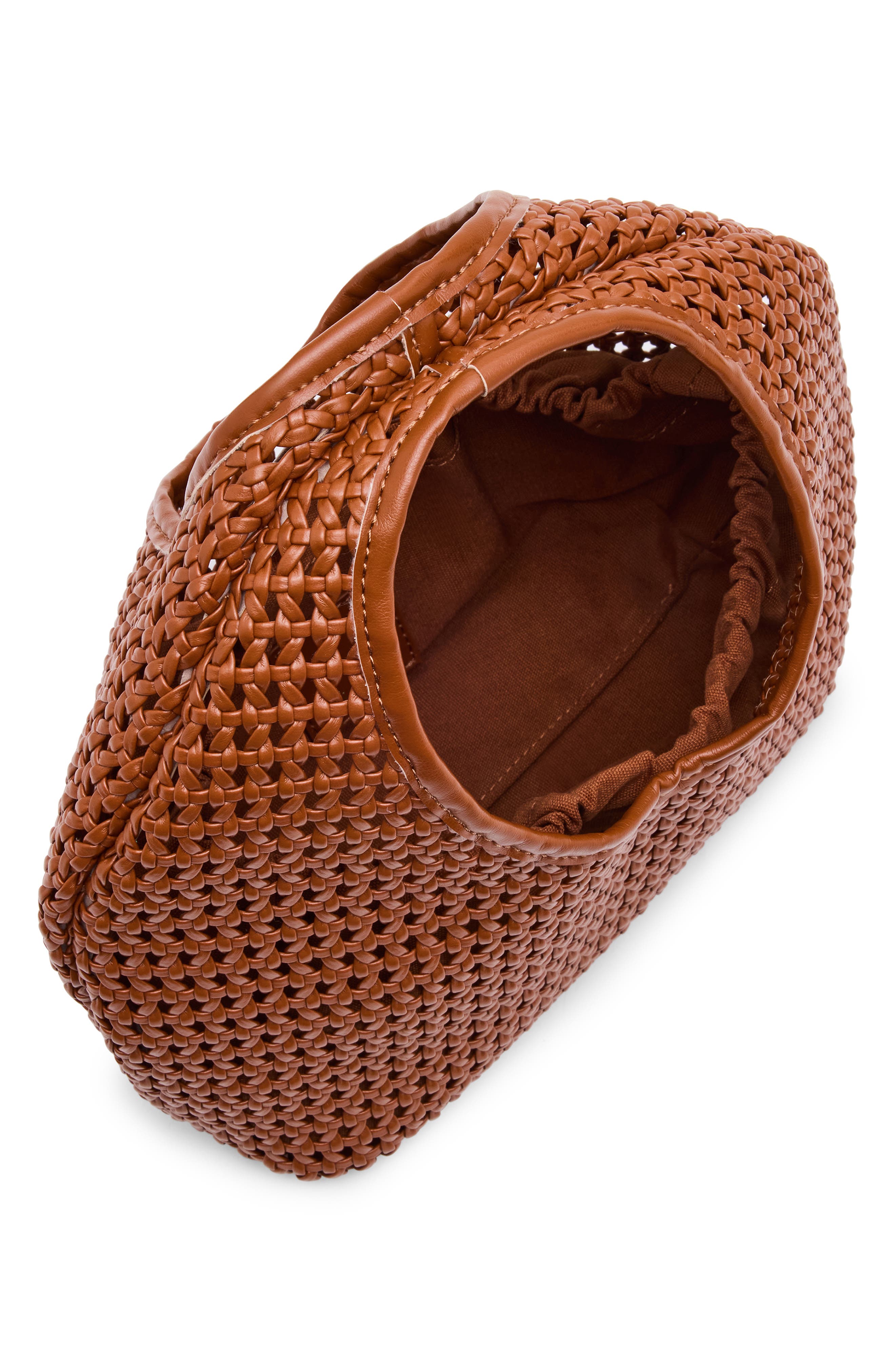 Dolce Vita Dahlia Woven Handbag, Alternate, color, Cognac