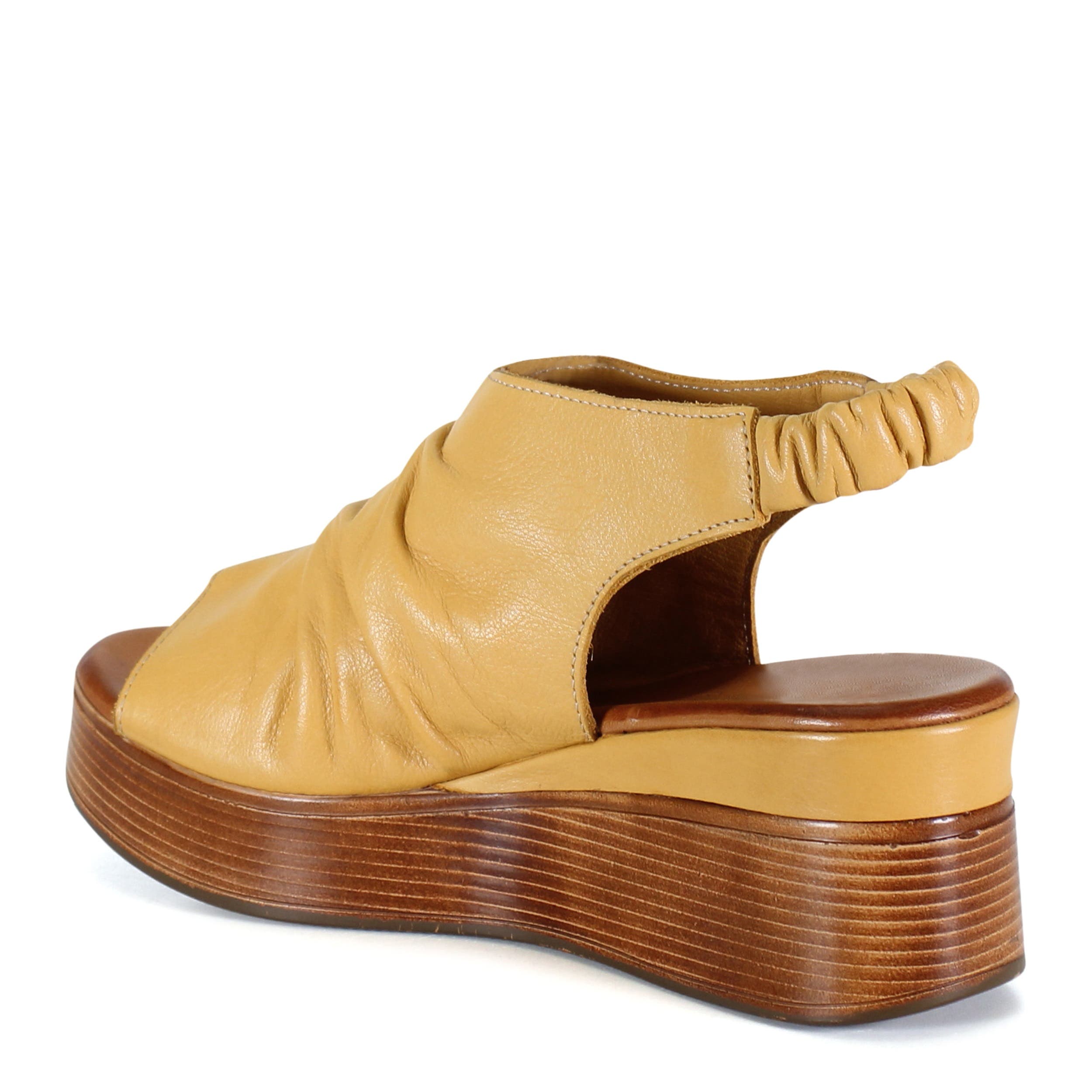 SMALL TOWN Ruched Leather Slingback Wedge - image 4