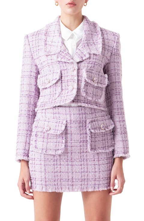 Tonal Bouclé Tweed Blazer