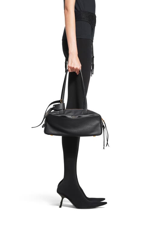 Balenciaga Small Bowling Leather Satchel In Black