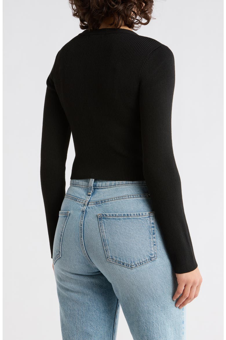 Myka V-Neck Cardigan, Alternate, color, BLACK