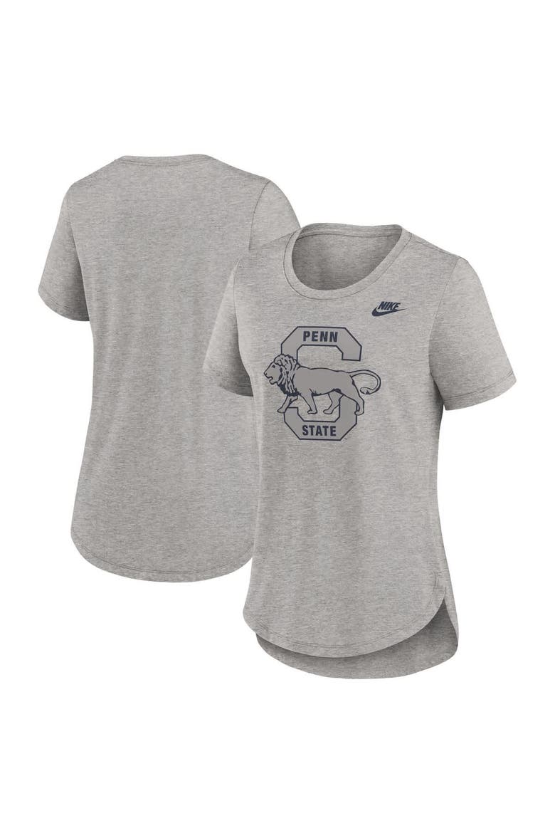 Women's Nike Heather Gray Penn State Nittany Lions Legacy Tri-Blend T-Shirt, Alternate, color, Heather Gray