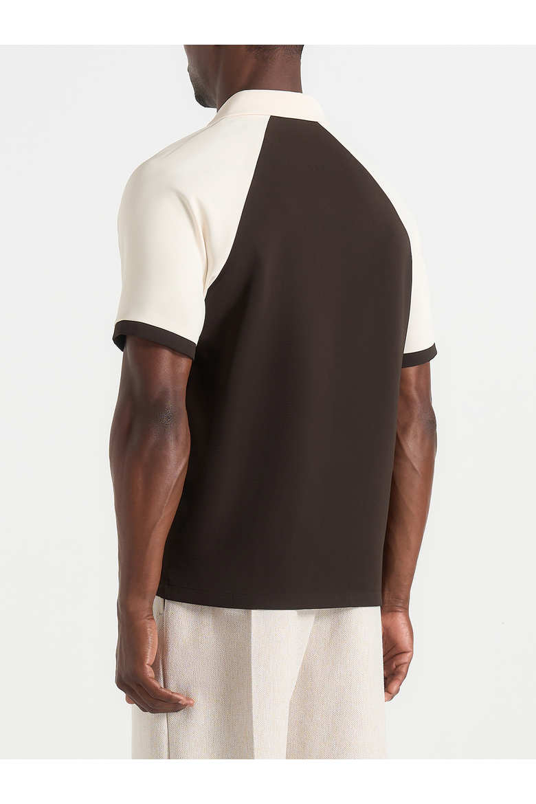 Salim Contrast Raglan Shirt, Alternate, color, Brown/Cream