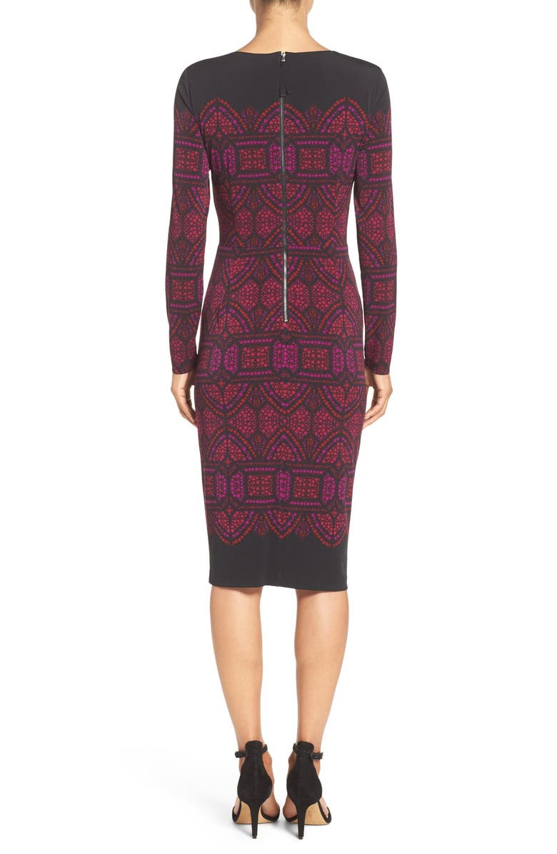 Maggy London Print Jersey Sheath Dress, Alternate, color,