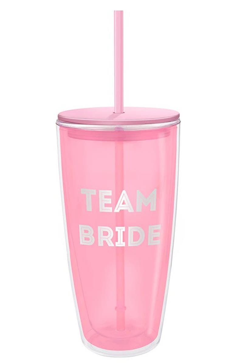 CREATIVE BRANDS Team Bride Travel Tumbler, Main, color, Pink