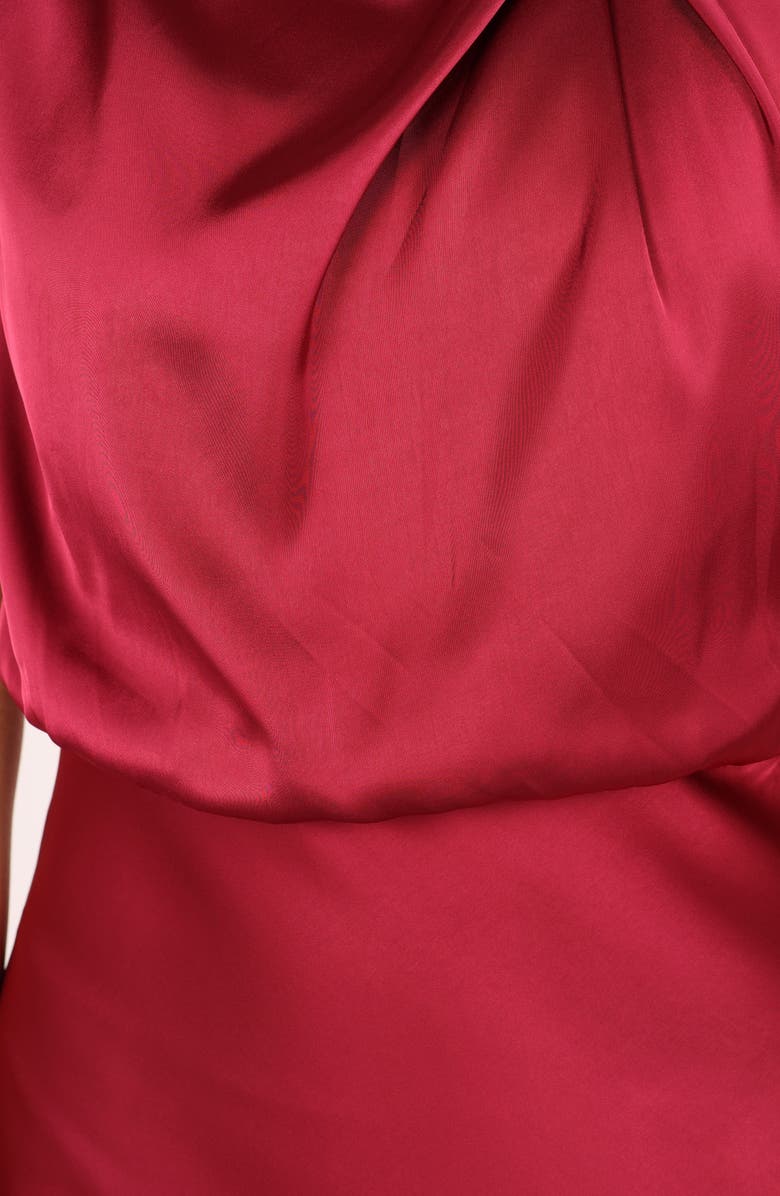 Petal & Pup Annabelle Asymmetric Halter Neck Satin Minidress, Alternate, color, 