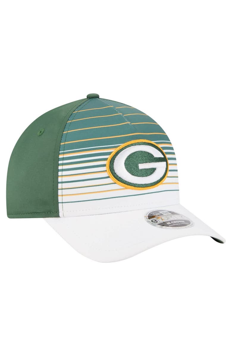 New Era Men's New Era White/Green Green Bay Packers Adventure Gradient 9FORTY M-Crown A-Frame Adjustable Hat, Alternate, color, White