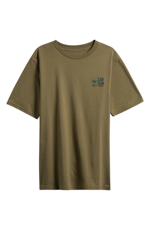 Salty Crew Kids' Flagship Fill Cotton Graphic T-Shirt in Dusty Olive  product
