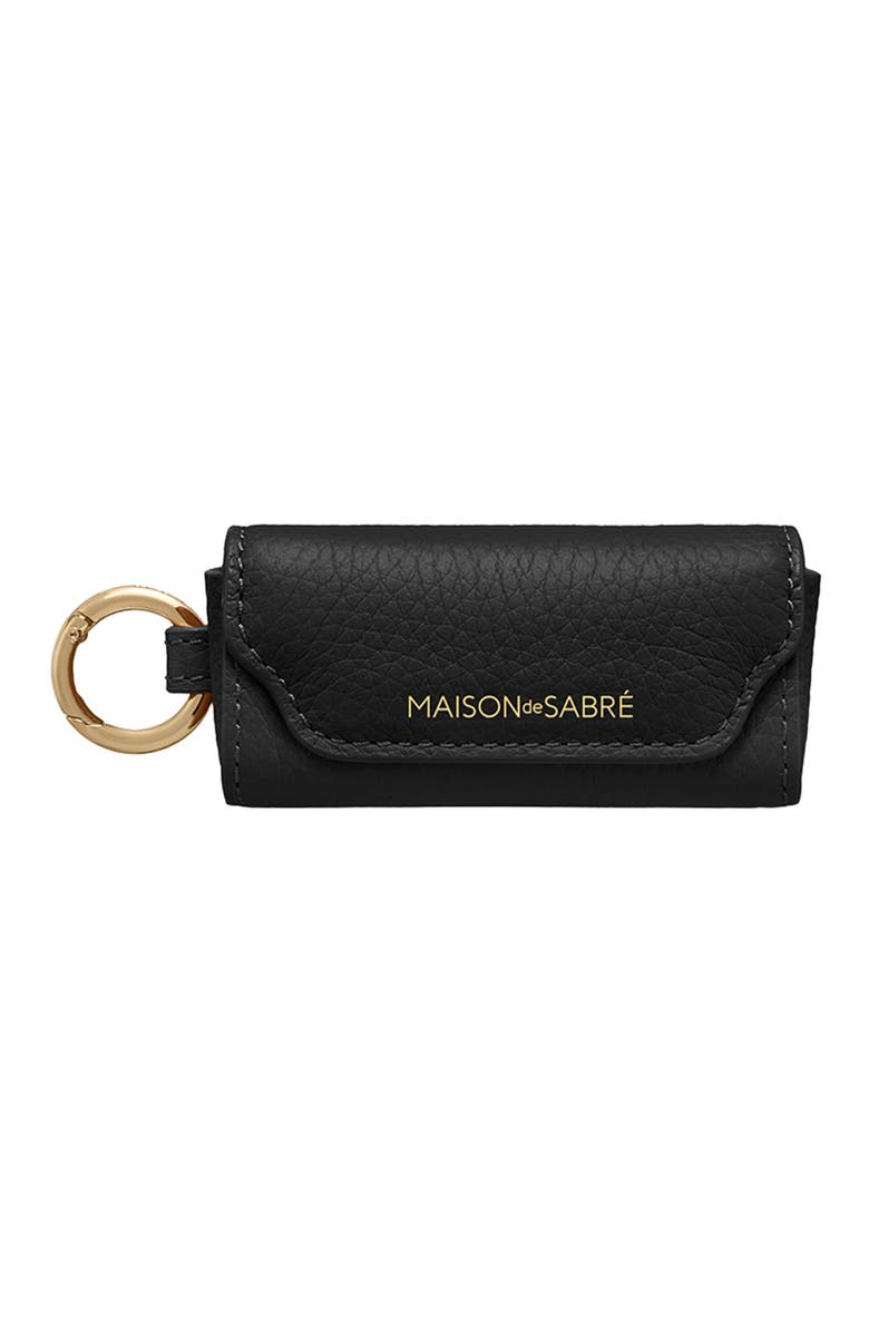 MAISON de SABRÉ Leather Lipstick Charm, Main, color, Rouge Noir