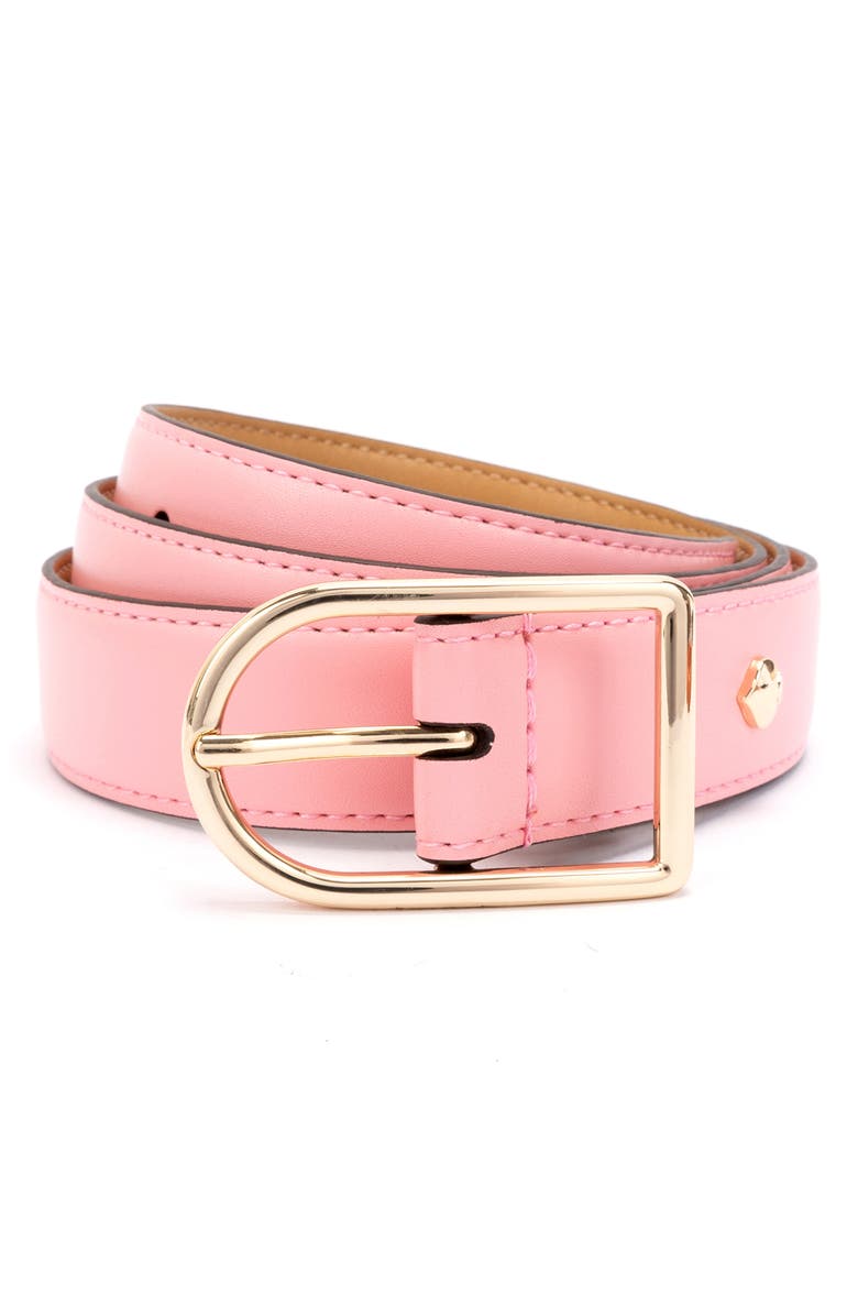 Kate Spade New York stitched feather edge belt, Alternate, color, Strawberry Shake