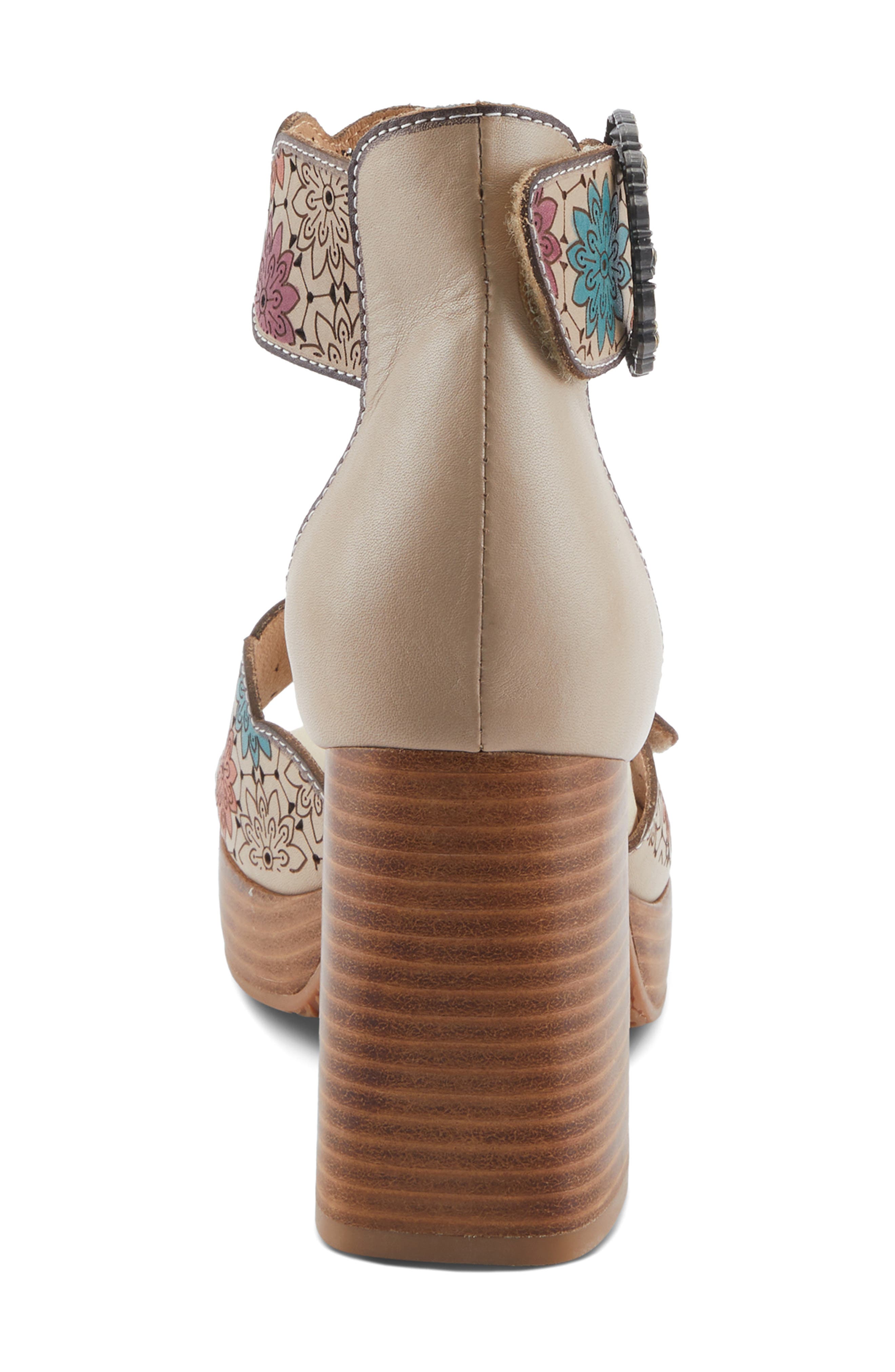 L'Artiste by Spring Step Bangles Ankle Strap Platform Sandal, Alternate, color, Beige Multi